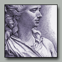 Drawing of terracotta portrait of an aristocratic French woman