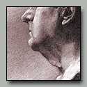 Drawing of terracotta portrait of Roman man
